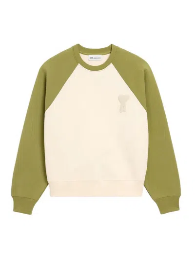 Ami Alexandre Mattiussi Two Tone Sweatshirt In White