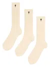 Ami Alexandre Mattiussi Unisex Cotton Three Pack Ami De Coeur Socks In Neutral