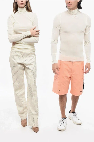 Ami Alexandre Mattiussi Unisex Semi-sheer Ribbed Top In White