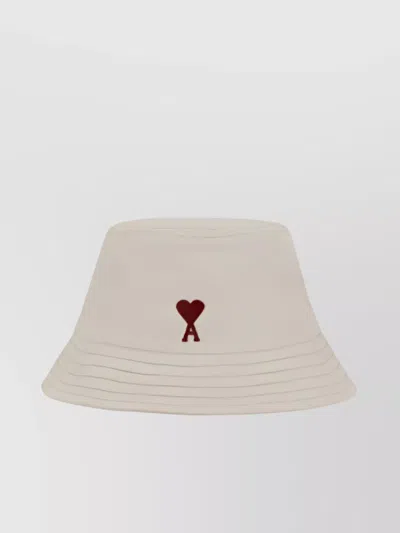Ami Alexandre Mattiussi Urban Stitched Cotton Bucket Hat In White