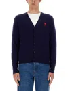 Ami Alexandre Mattiussi V-neck Cardigan In Blue