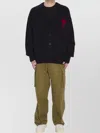 Ami Alexandre Mattiussi Ami Paris Ami Paris De Coeur Wool Cardigan In Black
