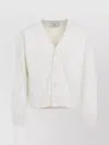 Ami Alexandre Mattiussi V-neck Cardigan With Ribbed Cuffs And Hem In White