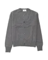 Ami Alexandre Mattiussi V-neck Cashmere Cardigan With Tonal Logo Embroidery In Gray