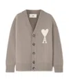 Ami Alexandre Mattiussi Adc Intarsia Wool Cardigan In Nude