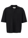 Ami Alexandre Mattiussi Ami V-neck Polo Shirt With Oversized Fit In Black