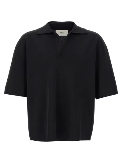 AMI ALEXANDRE MATTIUSSI V-NECK POLO SHIRT