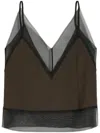 Ami Alexandre Mattiussi Top With Thin Straps Brown In Brown