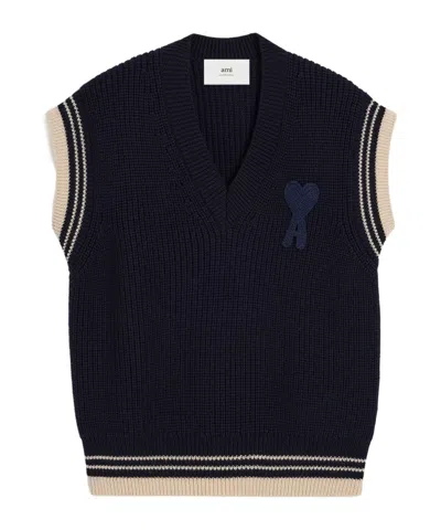 Ami Alexandre Mattiussi V-neck Sweater In Black
