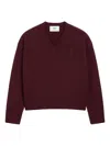 Ami Alexandre Mattiussi V Neck Sweater In Burgundy