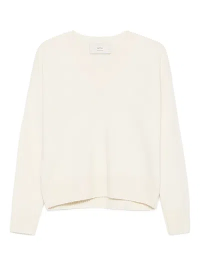Ami Alexandre Mattiussi V-neck Sweater In White