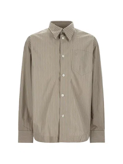 Ami Alexandre Mattiussi Vertical-stripe Ami De Coeur Shirt In Multi