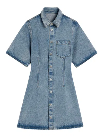 Ami Alexandre Mattiussi Mini Dress Ami De Coeur In Denim In Blue