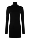 Ami Alexandre Mattiussi Black Stretch Lyocell Blend Mini Dress In Black
