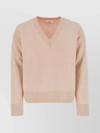 AMI ALEXANDRE MATTIUSSI VINTAGE-INSPIRED WOOL BLEND KNIT