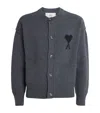 Ami Alexandre Mattiussi Ami Paris Grey Ami De Coeur Cardigan Men In Blue