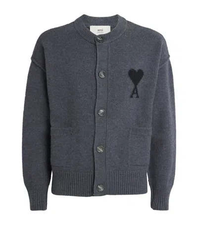 AMI ALEXANDRE MATTIUSSI VIRGIN WOOL AMI DE COEUR CARDIGAN