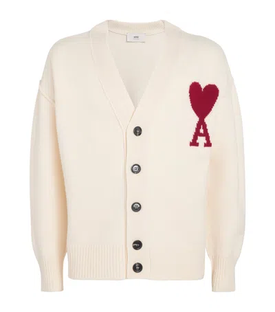 AMI ALEXANDRE MATTIUSSI VIRGIN WOOL AMI DE COEUR CARDIGAN