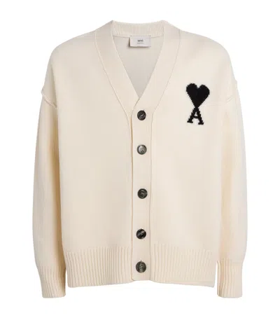 Ami Alexandre Mattiussi Virgin Wool Ami De Coeur Cardigan In Multi