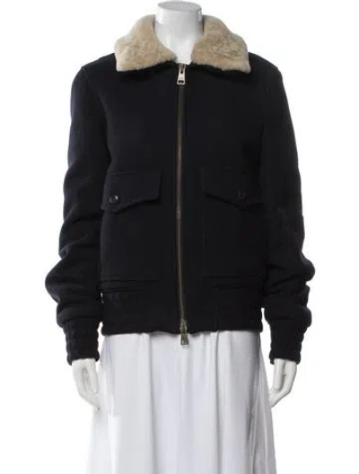 Pre-owned Ami Alexandre Mattiussi Virgin Wool Bomber Jacket In Black