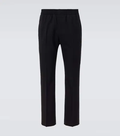 Ami Alexandre Mattiussi Virgin Wool Canvas Straight Pants In Black