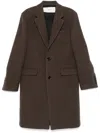 Ami Alexandre Mattiussi Single Breasted Wool Coat In Brown