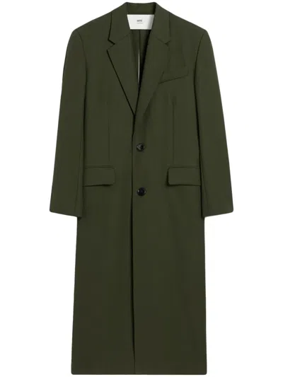 Ami Alexandre Mattiussi Virgin Wool Coat In Green