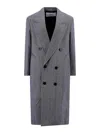 Ami Alexandre Mattiussi Ami Virgin Wool Coat With Herringbone Motif In Azul