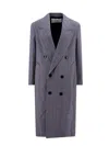 Ami Alexandre Mattiussi Ami Virgin Wool Coat With Herringbone Motif In Blue