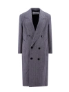 Ami Alexandre Mattiussi Ami Virgin Wool Coat With Herringbone Motif In Grey