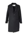 Ami Alexandre Mattiussi Ami Virgin Wool Coat With Notched Lapel In Black