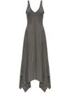 Ami Alexandre Mattiussi Ami Asymmetric Hem Midi Dress In Grey