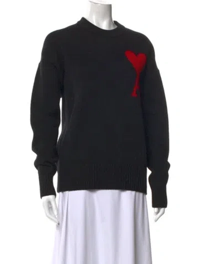 Pre-owned Ami Alexandre Mattiussi Virgin Wool Graphic Print Sweatshirt In Multi
