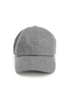 Ami Alexandre Mattiussi Logo-embossed Brushed Virgin Wool-flannel Baseball Cap In Gray