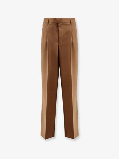 Ami Alexandre Mattiussi Ami Paris Men Virgin Wool Large Trousers In Brown