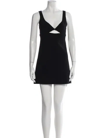 Pre-owned Ami Alexandre Mattiussi Virgin Wool Mini Dress In Black