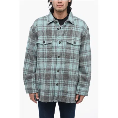Ami Alexandre Mattiussi Virgin Wool Overshirt With Check Men's Motif