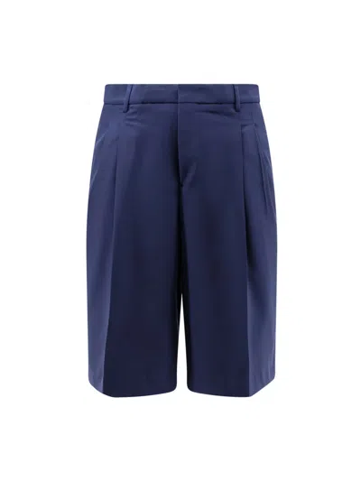 Ami Alexandre Mattiussi Virgin Wool Tailored Shorts Belt Loops In Purple