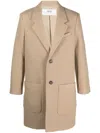 Ami Alexandre Mattiussi Virgin Wool Single-breasted Coat In Neutrals