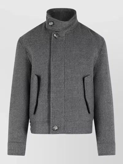 Ami Alexandre Mattiussi Virgin Wool Single-breasted Coat In Gray