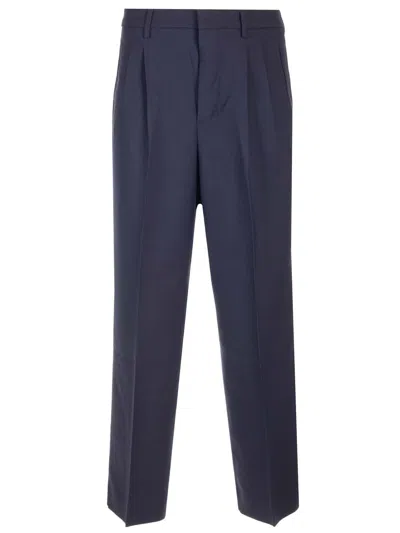 Ami Alexandre Mattiussi Virgin Wool Tailored Trousers Blue In Black