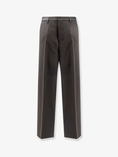 Ami Alexandre Mattiussi Tailored Wide Leg Wool Trousers In Black
