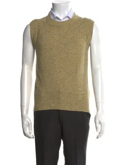 Pre-owned Ami Alexandre Mattiussi Virgin Wool Tweed Pattern Sweater Vest In Neutrals