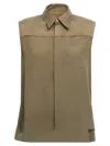 Ami Alexandre Mattiussi Ami Sleeveless Viscose Blend Shirt With Button Closure