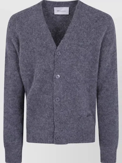 Ami Alexandre Mattiussi V-neck Cardigan In Black