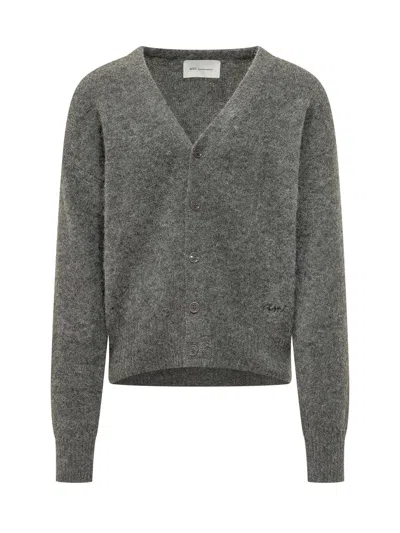 Ami Alexandre Mattiussi V-neck Cardigan In Gray