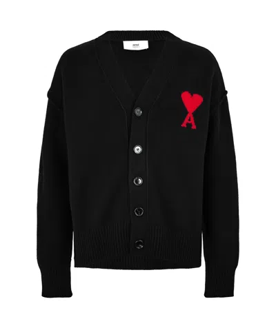 Ami Alexandre Mattiussi V-neck Knit Cardigan In Black