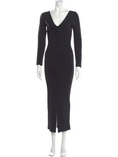 Pre-owned Ami Alexandre Mattiussi V-neck Long Dress In Gray
