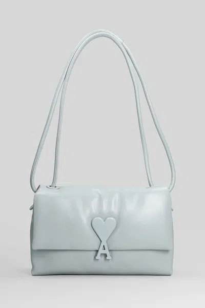 Ami Alexandre Mattiussi Voulez Vous Bag Shoulder Bag In Cyan Leather In Blue