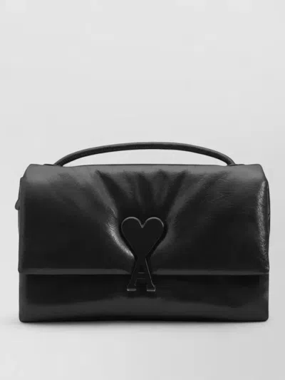 Ami Alexandre Mattiussi Voulez Vous Crossbody Bag Adjustable Strap In Black